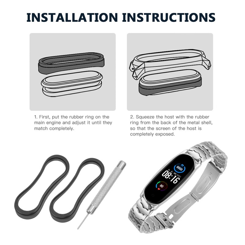Gatuida Smart Metal Wristband Replacement Strap for -shape Band and