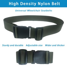 1Pcs Wheelchair Safety Strap Seat Belt Adjustable Universal Harness with Buckle Adjustable Anti-Fall Extra Long Size-Suitable Prevent Sliding Belt Patients Strap Chair Medical Seniors Disable (Green)