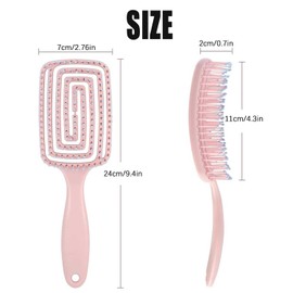 Hair Brush Soft Massage Comb Does not Pull on Hair for Curly Straight Black Natural Women Men Wet and Dry Hair Glide Through Tangles Knots with Ease (Purple)