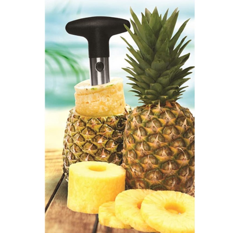 IMUSA 4-in-1 Stainless Steel Pineapple Tool Peels Cores Slices Wedges