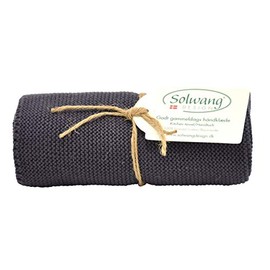 Solwang Danish Cotton in 100percent Eco-Tex Certified or GOTS Certified Kitchen Hand Towels Made in India (Organic Dark Warm Grey)
