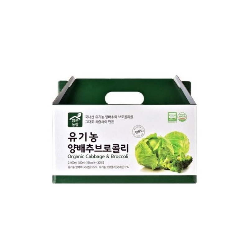 Malgeun Nongjang 맑은농장 유기농 양배추브로콜리 (80ml x 30포/1박스) Clear Farm