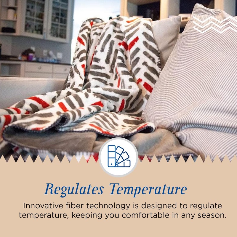 Denali Super Cozy Modern Plaid - Throw Blankets with Orange