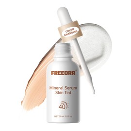 FREEORR Color Changing Tinted Serum SPF 40, Liquid Color Adjust Skin Tint Mineral Sunscreen Foundationwith Hyaluronic Acid & Niacinamide, Buildable Lightweight to Medium Coverage