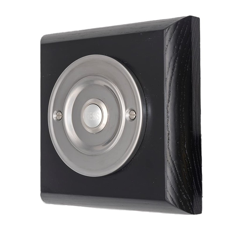 Modern Living Square Wireless Doorbell in Black Ash and Brushed