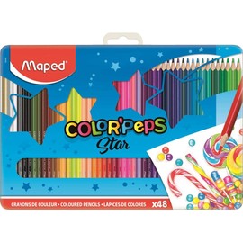 Maped M832058 Adults Color 'Peps Colouring Pencils in Metal Box Assorted Colours Pack of 48)