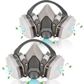 Yaludm Yaludm 2 Set Respirator Mask with Filters - Half Face Paint Respirator Mask for Painting, Organic Vapor, Dust, Welding, Woodworking, Chemical and Professional Breathing Protection Reusable