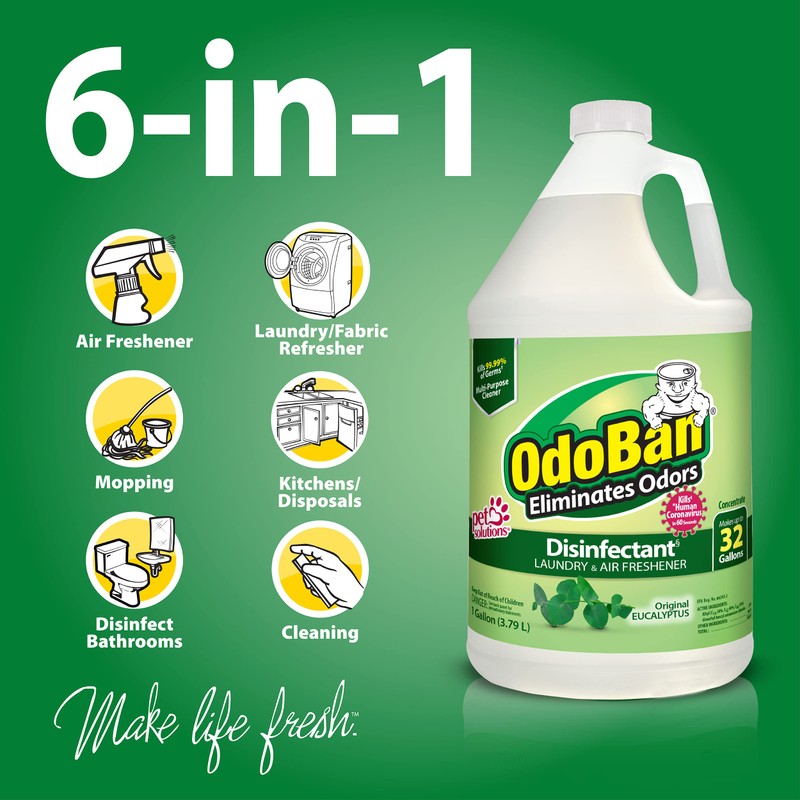 OdoBan Ready-to-Use Disinfectant and Odor Eliminator, Made in the USA,
