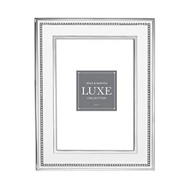 Reed and Barton White Luxe Facets Chrome 5" X 7" Frame, 1.20 LB