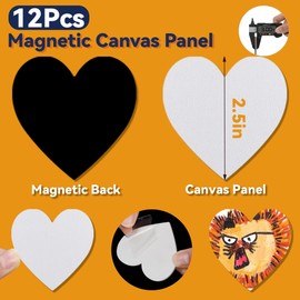 GENE4GLORY Magnetic Canvas Panel, 12 Pack Small Canvases for Painting