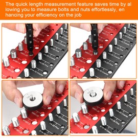 Nut and Bolt Thread Checker - Magnetic Detachable Thread Checker Standard and Metric Bolt Size Finder 30 Bolt and Nut Identifier Gauge Thread Gauge Screw Size and Thread Gauge Inch and Metric