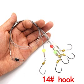 Fishing Hooks with Leader,Deep Drop Rigs,8 Circle Hooks Fishing rig, Stainless Steel Wire Fishing Leaders with Swivel, Snap, Beads, Leader,Hooks