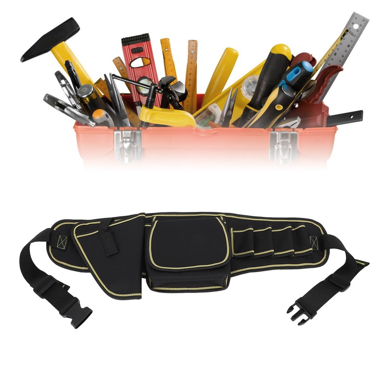 Side Tool Belt Pouch Canvas Multifunctional Waterproof 30kg Load Capacity
