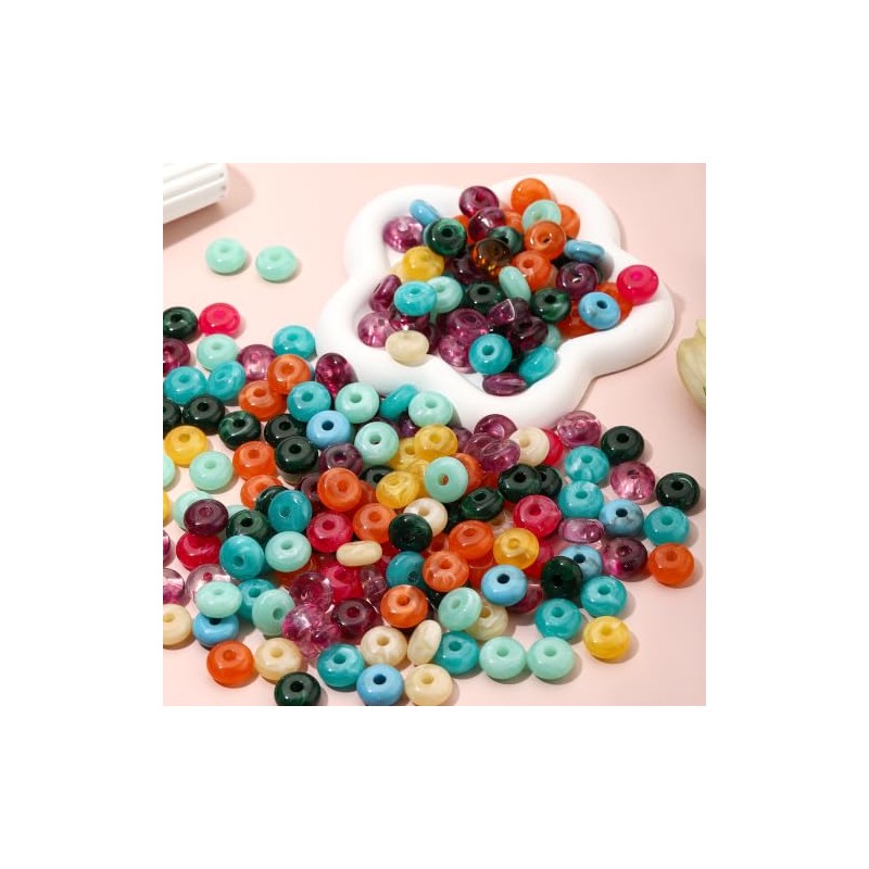 FIRAZIO 100pcs Chunky Beads Bulk 18mm Acrylic Abacus Resin Bead