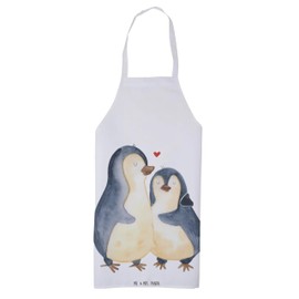 Mr. & Mrs. Panda Parent-New Cooking Apron Penguin Hugging, White, l