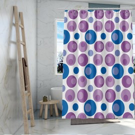 TOBYWEN Shower Curtain Liner, Purple Blue Eyes PEVA Shower Curtain with Rustproof Metal Grommet and 3 Magnetic Weights Odor Free Shower Liner 72 x 72 inch
