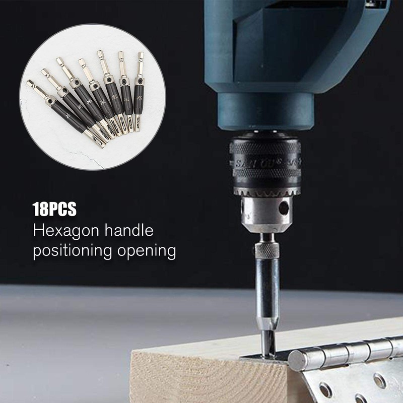 Create idea 18Pcs Hinge Drill Bit Set, Self Centering Drill