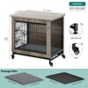 DWVO Dog Crate Furniture with Wheels, 27" Dog Kennel Indoor