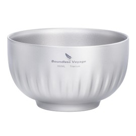 Boundless Voyage Ti1164T Titanium Rice Bowl, Hollow Double Layer, 11.8 fl oz (350 ml), Double Bowl, For Kids, Adults, Ramen Bowl, Rice Bowl, Soup, Rice Bowl, Heat Resistant, Lightweight, Titanium