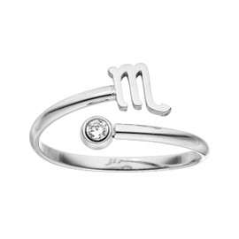 Purelei® Star Sign Ring, Waterproof Women's Ring Made of Durable Stainless Steel, Adjustable Rings from Size 50 to 60, Fashion Jewellery for Your Individual Look, Gemstone