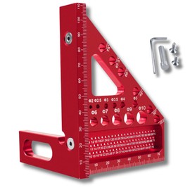 Triangular Scale Aluminum Scoya Right Angle Ruler Protractor Injury Gauge Ferrule with Dowel Pin DIY Tool Rods Red
