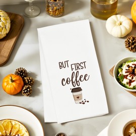 Gleegreets Coffee Towels Gifts for Women, Funny Coffee Bar Towels Gifts for Kitchen Bathroom Decor (16x24 inches)