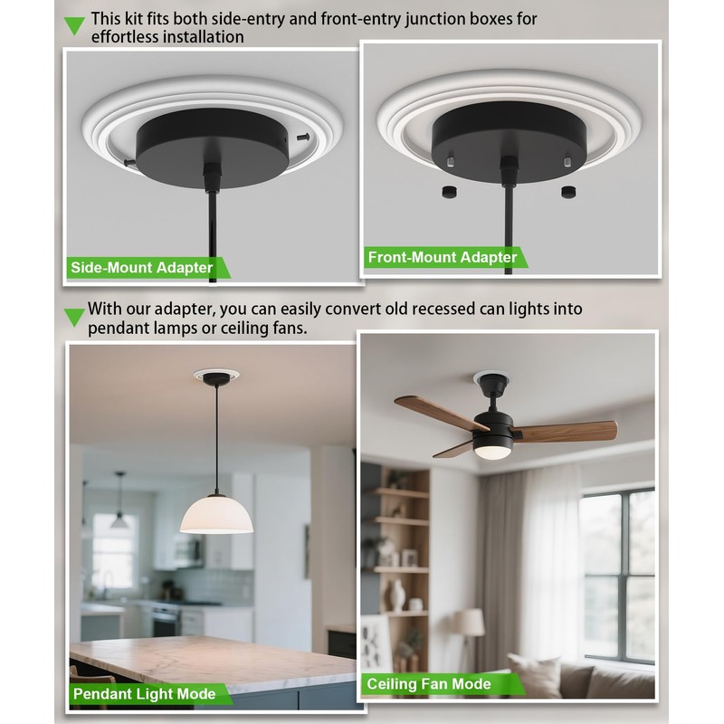 tebio 5" and 6" Recessed Can Light Conversion Kit 2-Pack,