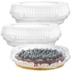 Supellectilem 9" Plastic Disposable Pie Containers with Hinged Locking Lids