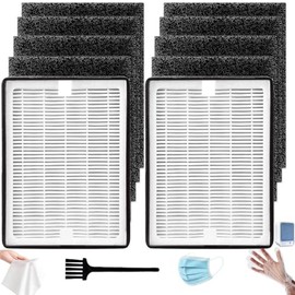 LV-H126 Replacement Filter Compatible with LEVOIT LV-H126 Air Purifier (Part# LV-H126-RF) - 2 Pack H13 True HEPA Filters + 8 Activated Carbon Pre-Filters, 3-Stage Filtration