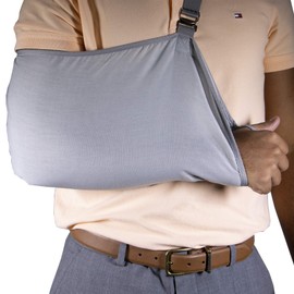 CHAMPION Thumb-Loop Left Or Right Shoulder Cradle Arm Sling, Grey
