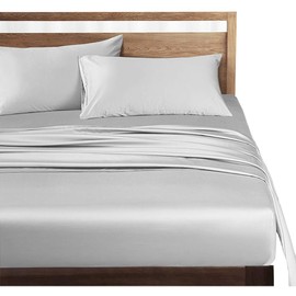 Fitted Sheet, Semi-Double, 100% Premium Cotton, Hotel Quality, Bed Sheet, Satin Weave, 300-Count High-Density Fabric, Mattress Cover, Bed Cover, Dust Mite Resistant, Antibacterial, Smooth, Soft