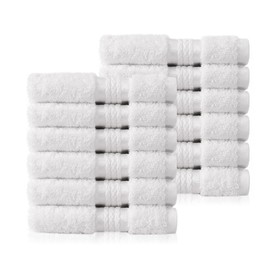 COTTON CRAFT Ultra Soft Washcloths - 12 Pack - 12x12-100% Cotton Facecloths - Baby Wash Cloths - Absorbent Quick Dry Everyday Luxury Hotel Bathroom Kitchen Spa Gym Pool Camp Dorm - Easy Care - White