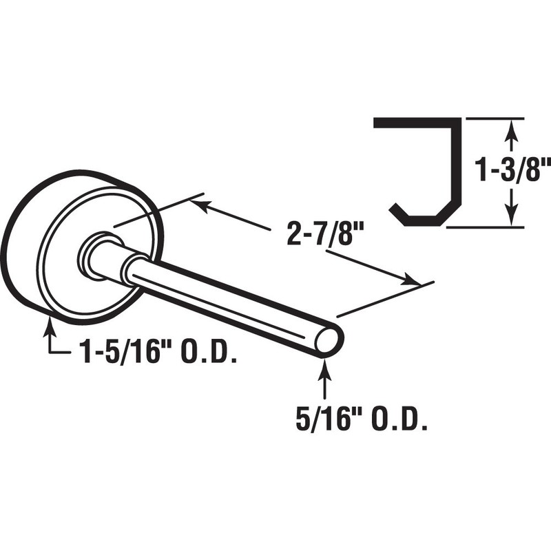 Prime-Line GD 52112 Garage Door Roller, 1/2 In. x 1-5/16