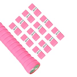 BAIHUALIN Whizz Pack of 12 Tennis Grip Tapes for Badminton, Squash, Pickleball, Soft, Non-Slip Premium Overgrip with End Tape, Rose Red