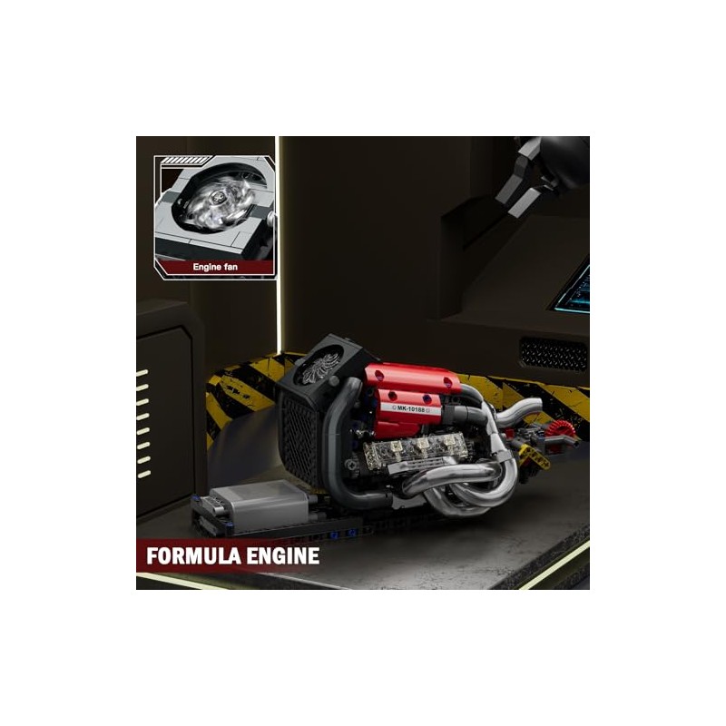 Mould King Formula One Engine Building Blocks, Motor Model Building