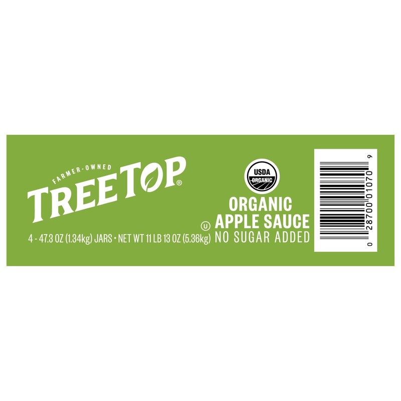 Tree Top No Sugar Added Organic Apple Sauce, 47.3 Oz