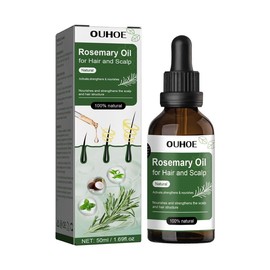 ouhoe Rosemary Oil for Hair Growth and Fall Prevention, Pure Rosemary Extract with Dropper for Women's HairCaberi - Colour: 1pcs
