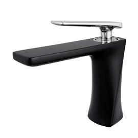 JOMOLA Matte Black Single Handle Bathroom Sink Faucet One Hole Deck Mount Lavatory Mixer Tap Wash Basin Faucet Brass