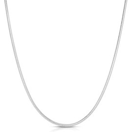 ARGENTO REALE 925 Sterling Silver Necklace 2MM-5MM Snake Chain Necklace, Round Flexible Italian Snake Chain Necklace 16-30, silver necklace made in italy