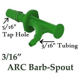 MVM 25 PACK - GREEN  New Cutting Edge Tech 3/16" ARC BARB-SPOUTS Maple Taps USA Made