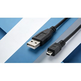 Wetco Black Durable USB 2.0 A to 8-Pin Mini B Cable w/Ferrite - 4.9ft / 1.5M for Digital Camera Cellular Phones MP3 of Nikon/Fuji/Sony/Olympus/Panasonic transfers Data