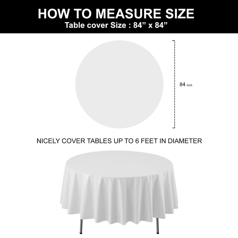 Party Essentials Heavy Duty 84" Round Plastic Table Cover Available