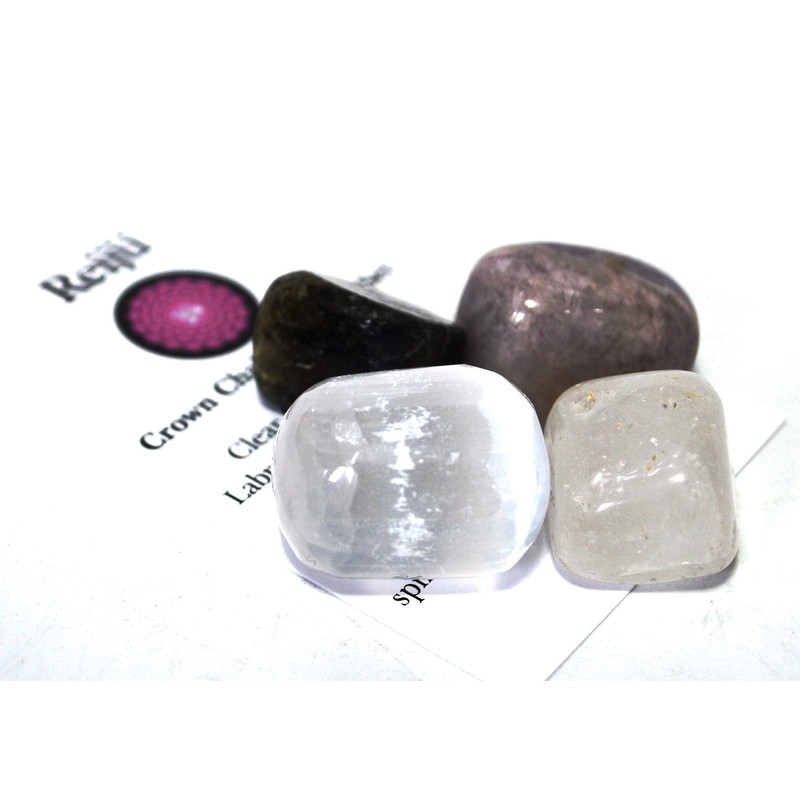 Reiki Energy Charged 'Crown Chakra' Healing Crystal Tumble Stone Gift