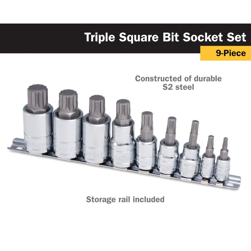 Titan 16144 Triple Square Socket Set - 9 Piece