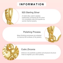 MITSOKU Charms Cute Cartoon Character and Animal 925 Sterling Silver Pendant Beads for Bracelets and Necklaces Jewellery Gifts for Women, Sterling Silver, Cubic Zirconia