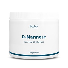 NatuGena D-Mannose, 2 g per scoop, high purity D (+) mannose powder, well tolerated, simple sugar, glycoproteins, 100 g powder (50 day pack)