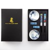 Premium Chopstick Set – 2 Ceramic Dishes, 2 Bamboo Chopsticks,