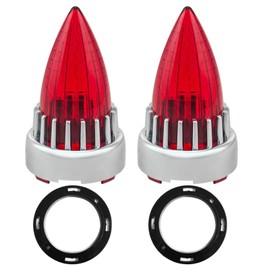 BOSYCY 3 1/4" Motorcycle Bullet Turn Signals' Lens Covers 2 Pack, Red Rear Tail Light Lense Replacement Parts for Harley Road King Electra Street Glide Heritage Softail Accessories
