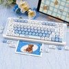 COOMICKEY PBT Keycaps 135 Keys Cartoon Blue White Keycap Set