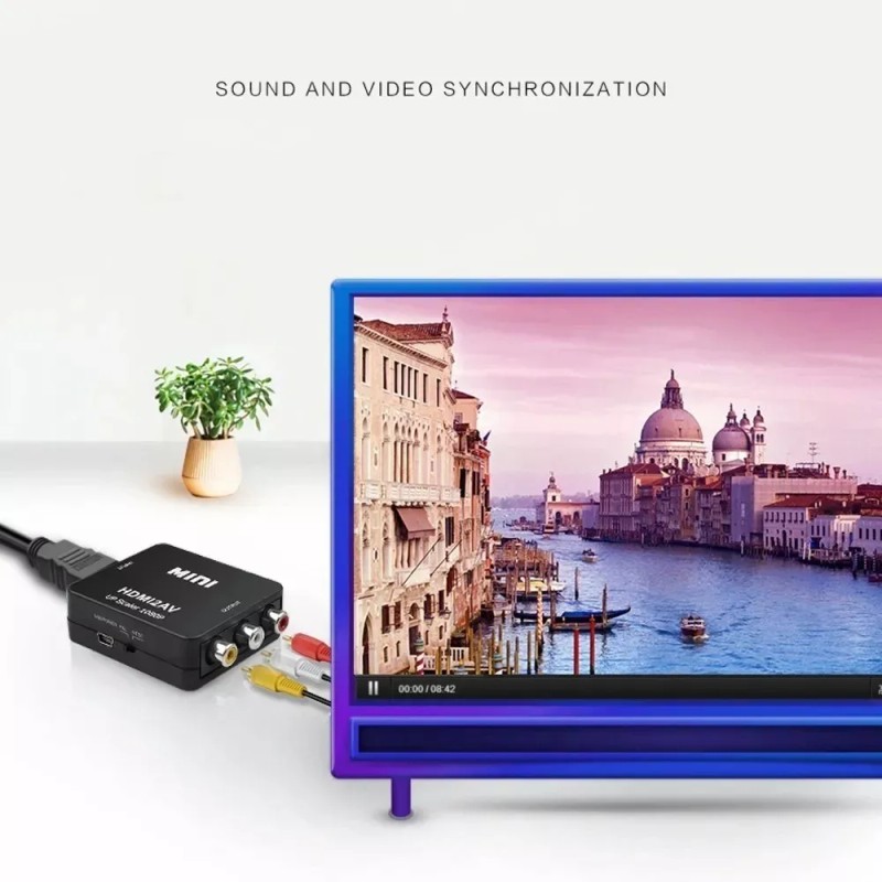 NOMARCA Adaptador Hdmi A Rca Av 1080p Convertidor De Audio